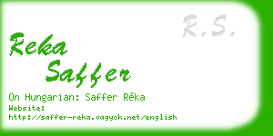 reka saffer business card